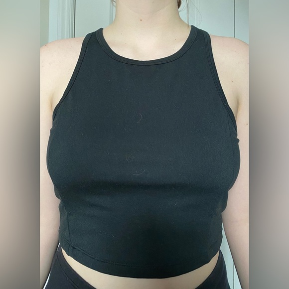 Black racer crop top - Picture 1 of 2